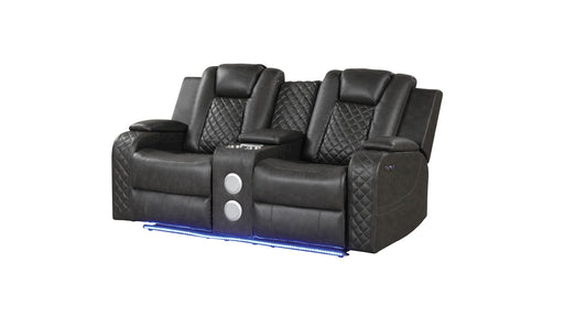 Galaxy Home Benz Gray LED Power Reclining Loveseat