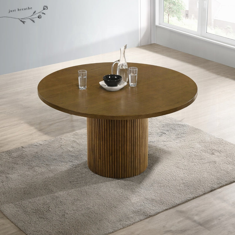 Acme Furniture Hezrai Walnut Round Dining Table