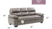 Glory Furniture Marta Gray Faux Leather Sofa