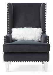 Glory Furniture Wilshire Black Velvet 3pc Living Room Set