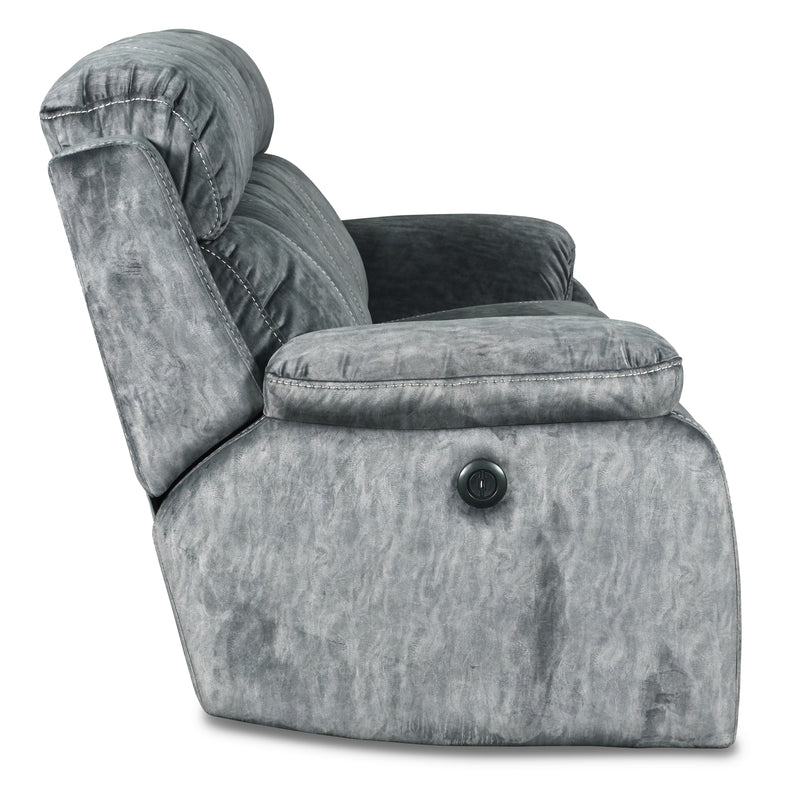 New Classic Furniture Tango Gray Power Footrest Dual Recliner Sofa