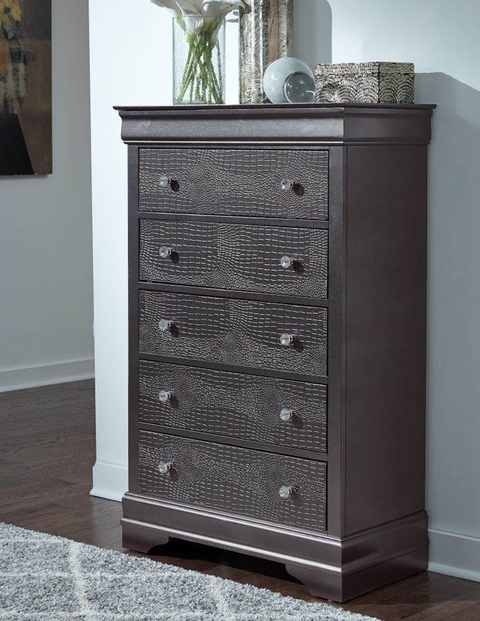 Global Furniture Pompei Metallic Grey Chest