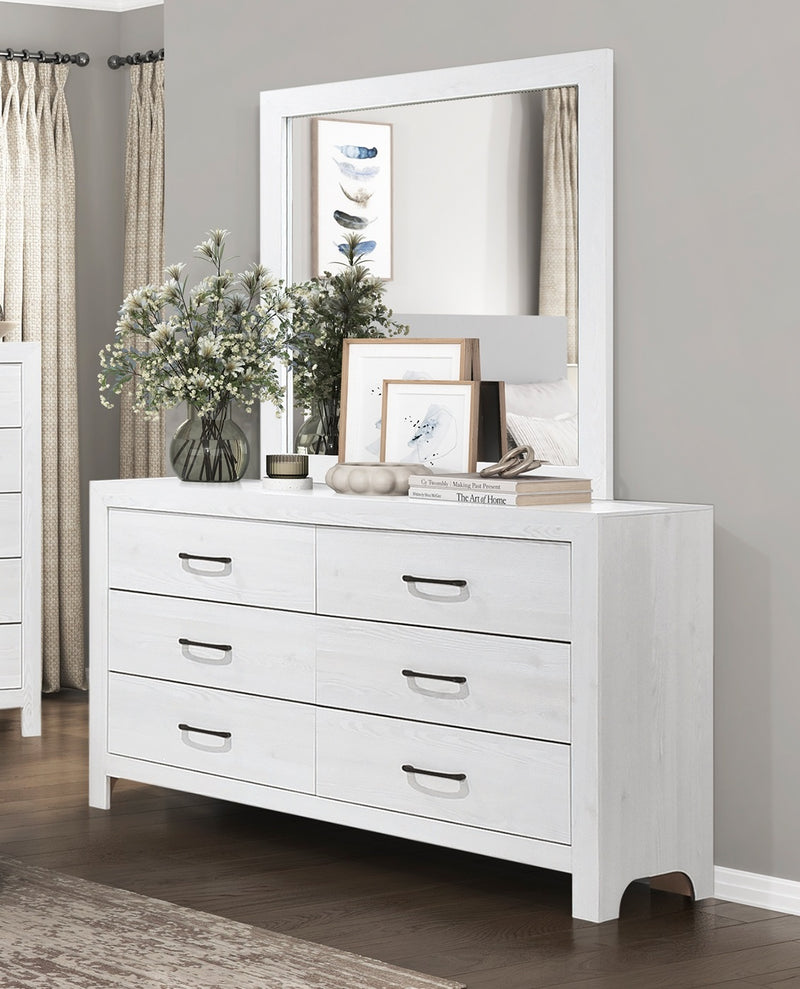 Home Elegance Corbin White Dresser And Mirror