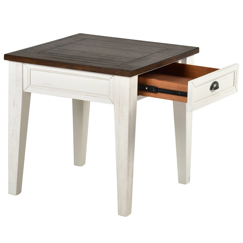 Steve Silver Cayla Dark Oak White End Table