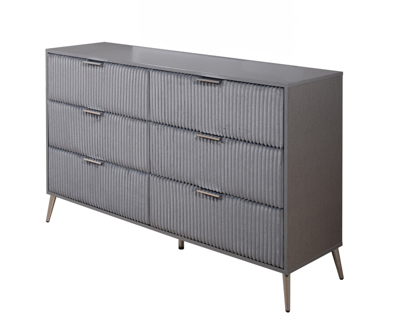 New Classic Furniture Kailani Black Velvet Dresser And Mirror