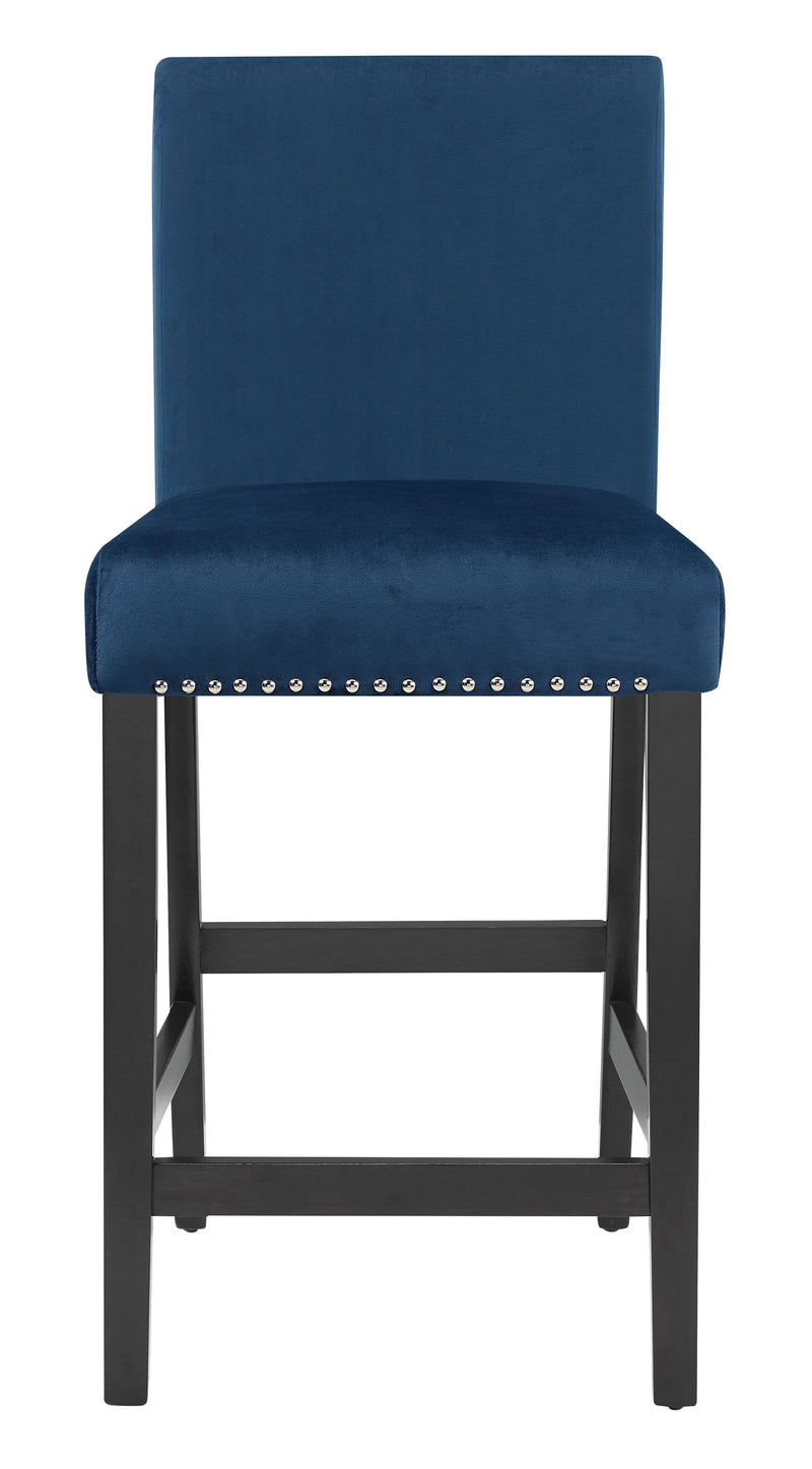 New Classic Furniture Celeste Black Blue 5pc Round Counter Height Set