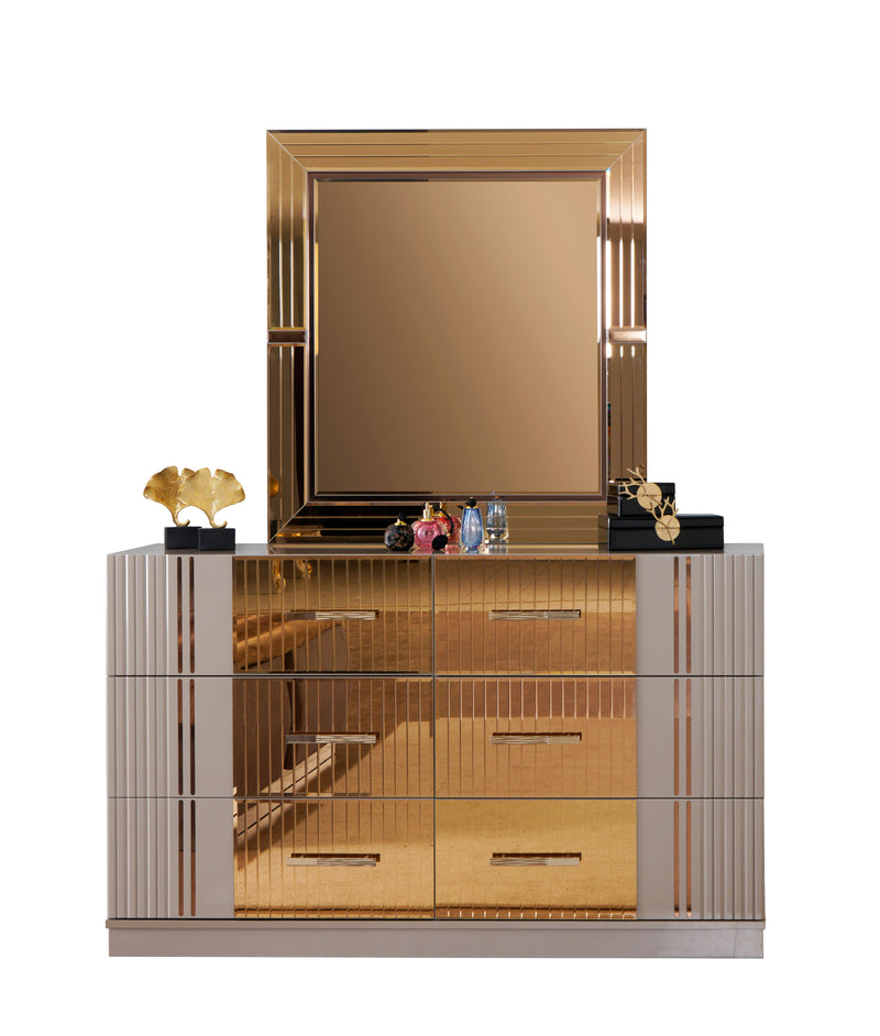Galaxy Home Lorenzo Gray Dresser and Mirror