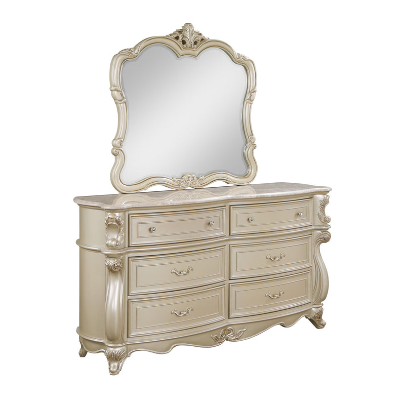 New Classic Furniture Monique Champagne Dresser with Marble Top