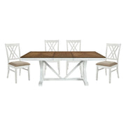 Home Elegance Brunson Oak White 5pc Dining Room Set