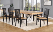 Steve Silver Magnolia Ebony Natural 9pc Dining Room Set