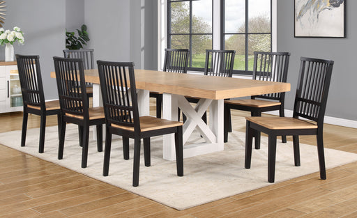 Steve Silver Magnolia Ebony Natural 9pc Dining Room Set