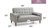 Glory Furniture Andrews Light Gray Loveseat Bed
