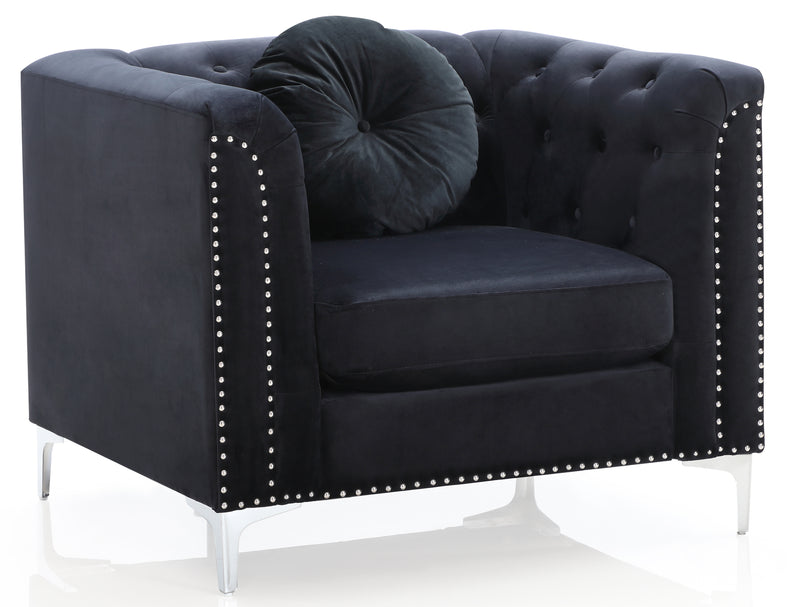 Glory Furniture Pompano Black Velvet Chair