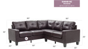 Glory Furniture Newbury Black Faux Leather Sectional
