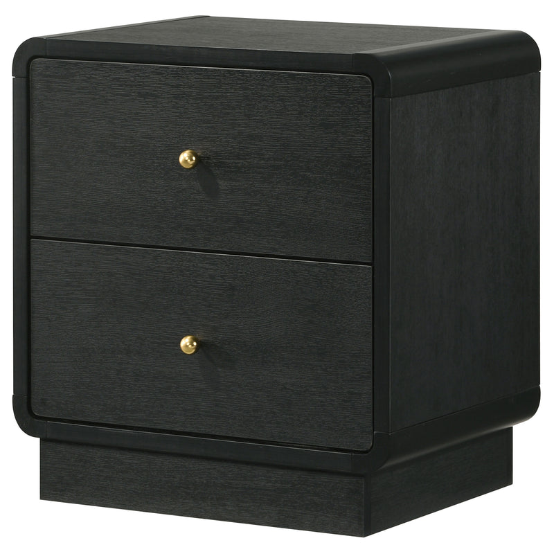 Coaster Furniture Cavelle Black 2 Drawer Nightstand