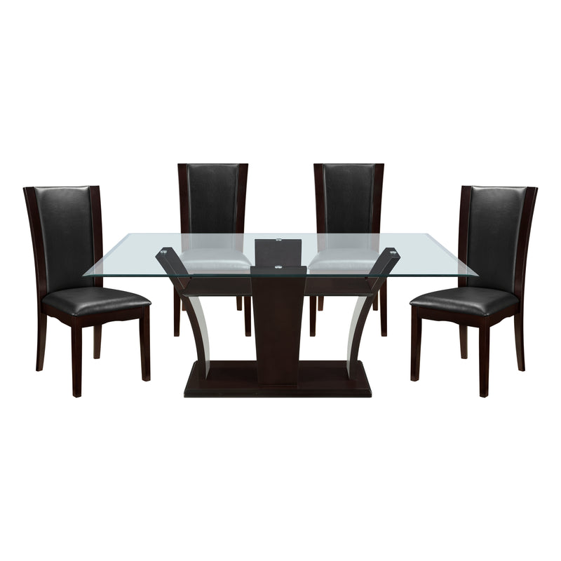 Home Elegance Daisy Brown Espresso 5pc Dining Room Set