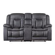 New Classic Furniture Morello Brown Console Loveseat with Dual Recliners