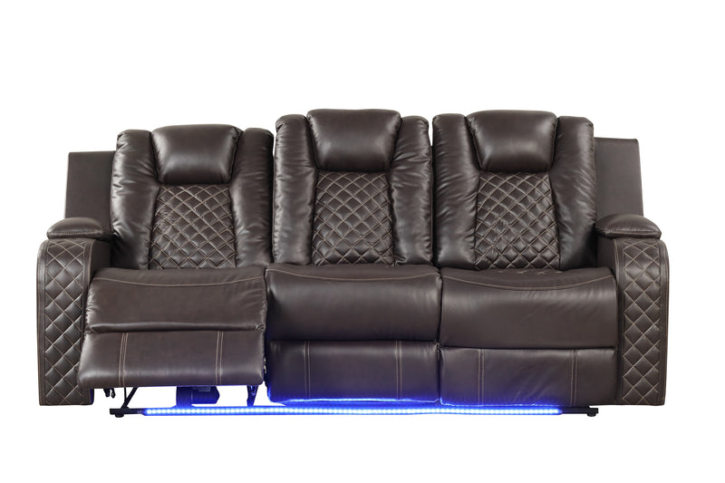 Galaxy Home Benz Ice LED Power Reclining 3pc Living Room Set