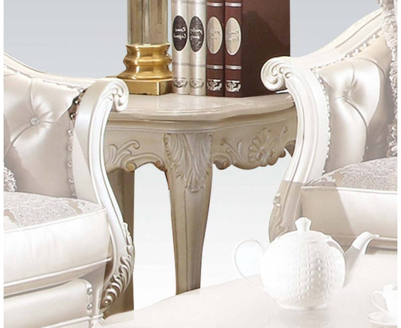 Acme Furniture Chantelle Pearl White 3pc Coffee Table Set