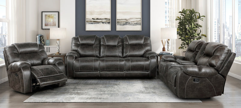 Home Elegance Gainesville Brown 3pc Living Room Set