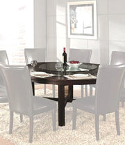 Steve Silver Hartford Wood Glass Dining Table with Lazy Susan