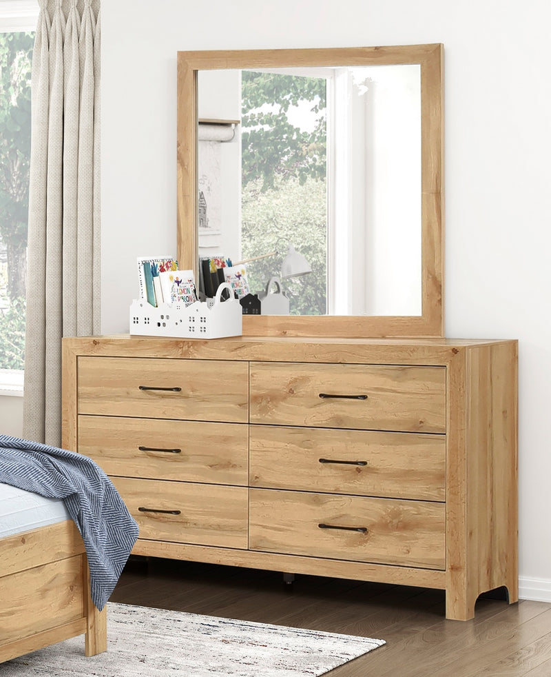 Home Elegance Corbin Natural Dresser And Mirror