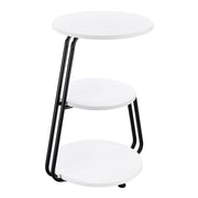 Coaster Furniture Hilly White Black 3 Tier Round Side Table