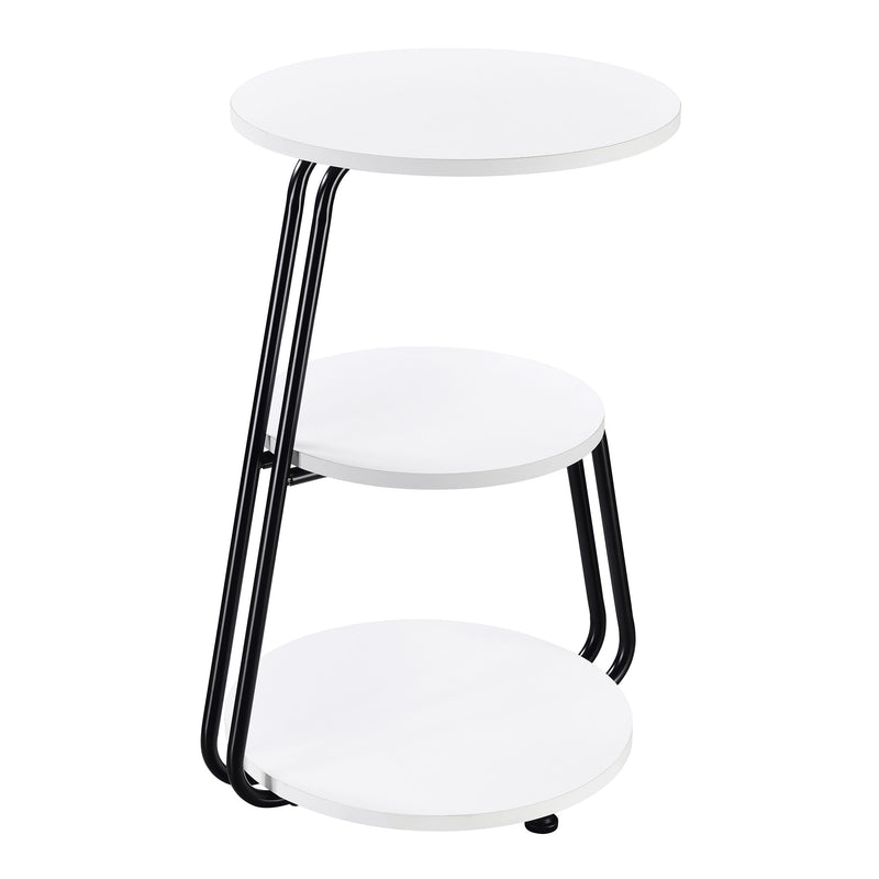 Coaster Furniture Hilly White Black 3 Tier Round Side Table