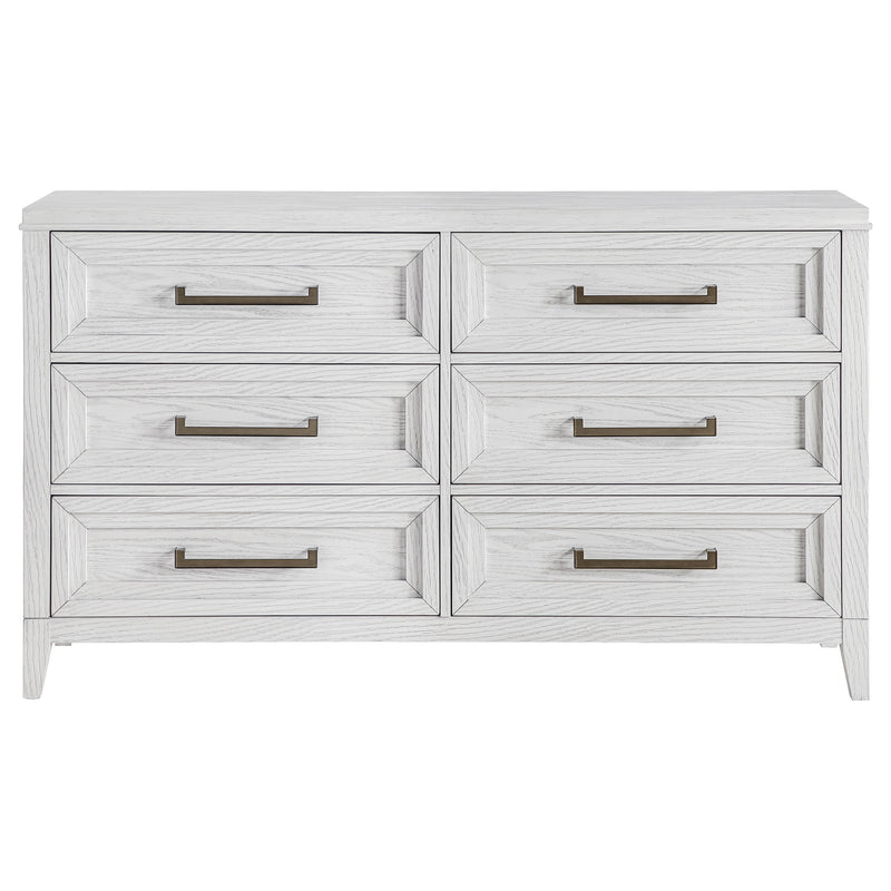 Coaster Furniture Marielle Distressed White 6 Drawer Dresser