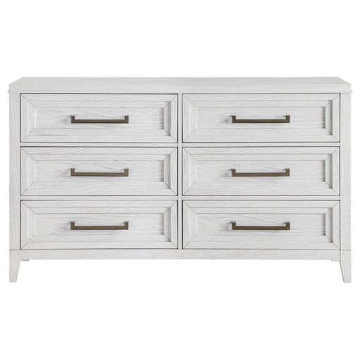 Coaster Furniture Marielle Distressed White 6 Drawer Dresser