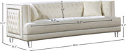 Meridian Furniture Lucas Black Velvet Sofa