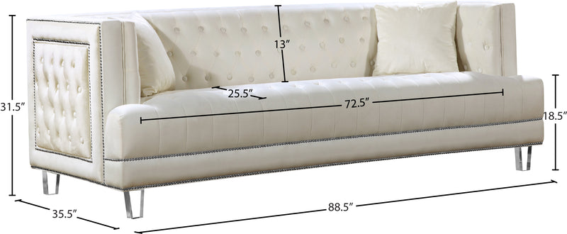 Meridian Furniture Lucas Black Velvet Sofa