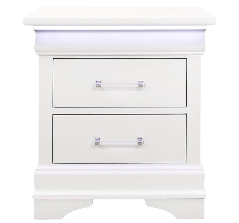 Nightstand With LED - Blue Finish Charlie Series By Global Furniture