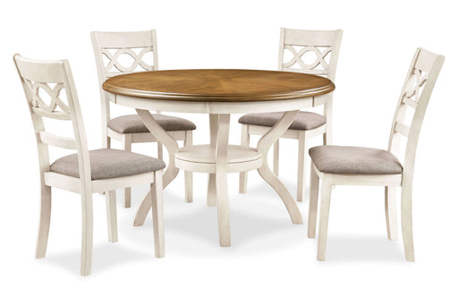 New Classic Furniture Cori Bisque Brown 5pc Round Dining Set