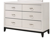 Crown Mark Akerson White Dresser and Mirror