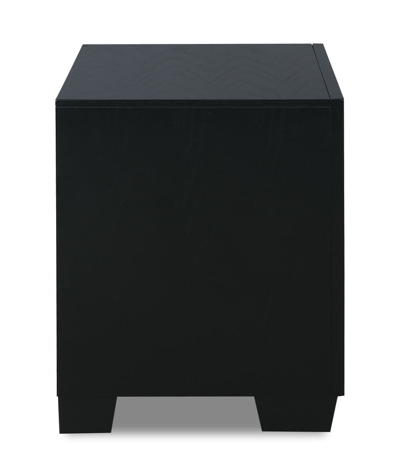 New Classic Furniture Luxor Black Silver Nightstand