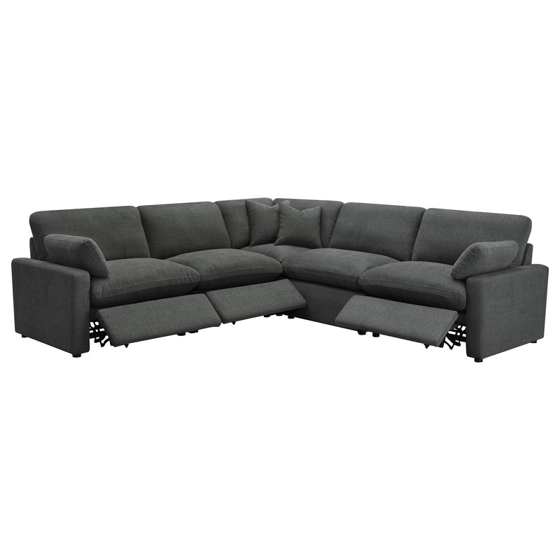 Coaster Furniture Collins Dark Grey 5pc Power Reclining Sectional