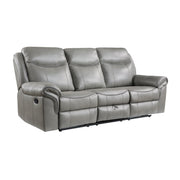 Home Elegance Aram Gray Reclining 2pc Living Room Set with USB Ports