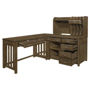 Home Elegance Blanche Brown 4pc Corner Desk