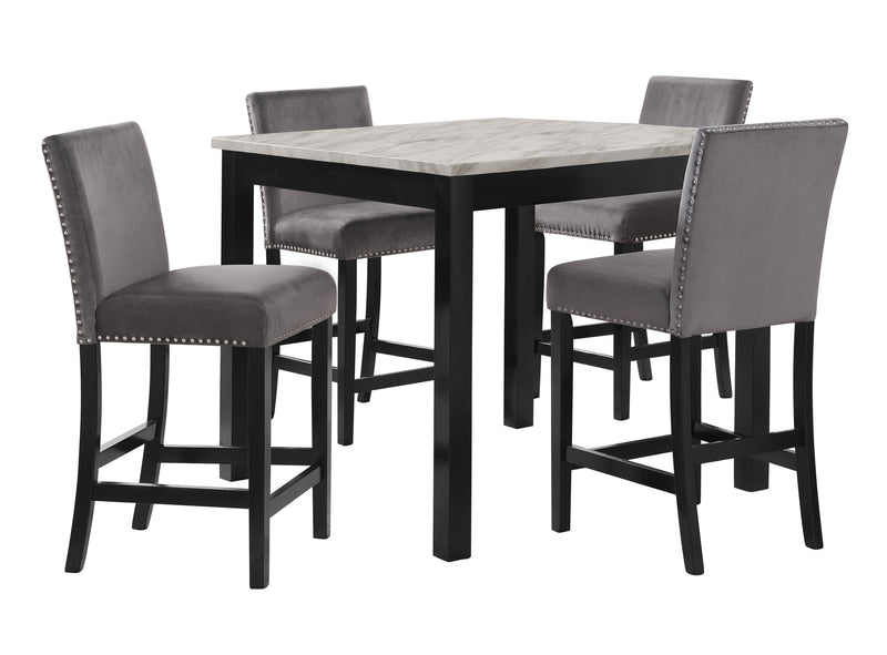 New Classic Furniture Celeste Gray 42 Inch 5pc Counter Height Set