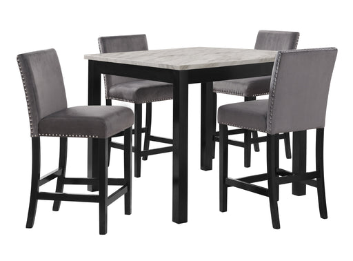 New Classic Furniture Celeste Gray 42 Inch 5pc Counter Height Set