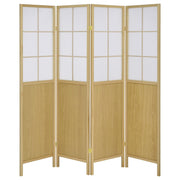 Coaster Furniture Edwards Natural Beige 4 Panel Room Divider Folding Shoji Screen