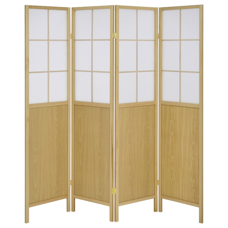Coaster Furniture Edwards Natural Beige 4 Panel Room Divider Folding Shoji Screen