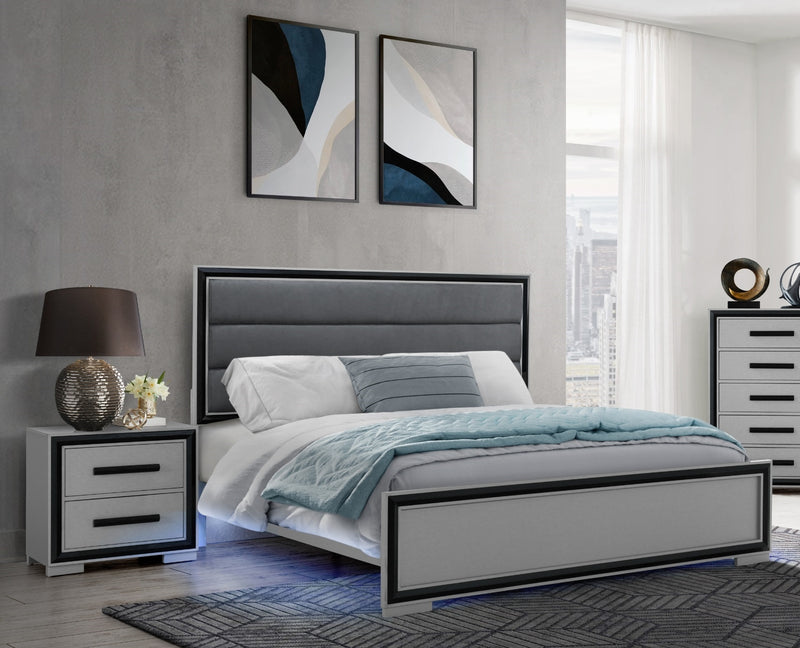 Global Furniture Amelia Black Grey Nightstand