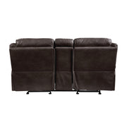 Home Elegance Aram Brown Faux Leather 2pc Living Room Set