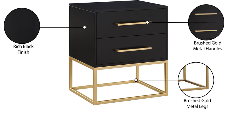 Meridian Furniture Maxine White Gold Night Stand