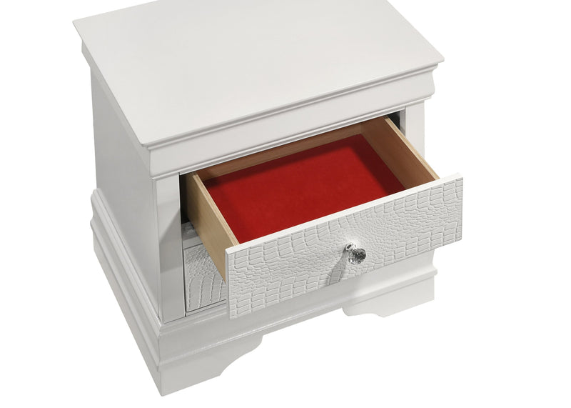 Galaxy Home Blaze White 2 Drawer Nightstand