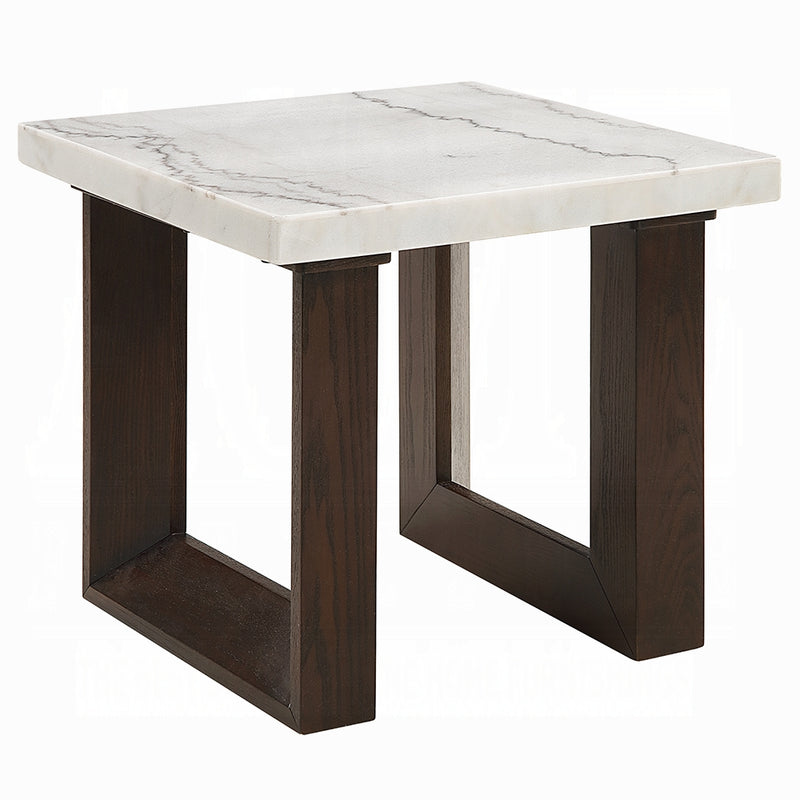 Acme Furniture Edwyn White Natural 3pc Coffee Table Set