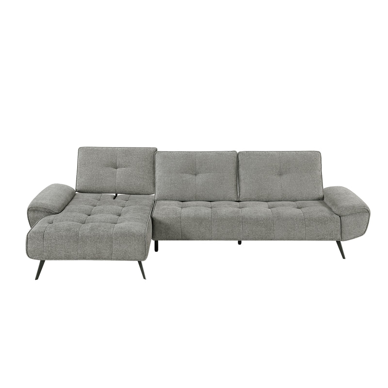 Home Elegance Dominic Orange 2pc Sectional with Left Chaise