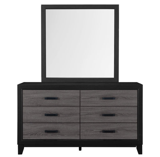 Global Furniture Lisbon Black Grey Dresser and Mirror